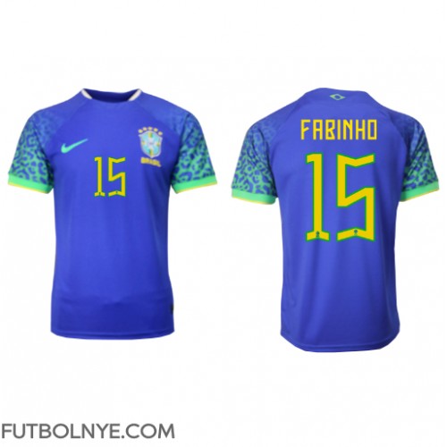 Camiseta Brasil Fabinho #15 Visitante Equipación Mundial 2022 manga corta